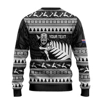 New Zealand Christmas Rugby Personalised Ugly Christmas Sweater Meri Kirihimete All Black Maori LT14 - Polynesian Pride