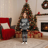 New Zealand Christmas Rugby Personalised Christmas Pajama Set Meri Kirihimete All Black Maori LT14 Kid Black - Polynesian Pride