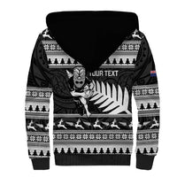 New Zealand Christmas Rugby Personalised Sherpa Hoodie Meri Kirihimete All Black Maori LT14 - Polynesian Pride