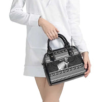 New Zealand Christmas Rugby Personalised Shoulder Handbag Meri Kirihimete All Black Maori - Polynesian Pride