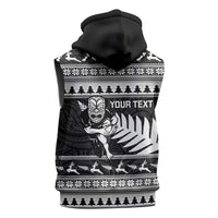 New Zealand Christmas Rugby Personalised Sleeveless Hoodie Meri Kirihimete All Black Maori LT14 - Polynesian Pride