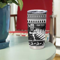 New Zealand Christmas Rugby Personalised Tumbler Cup Meri Kirihimete All Black Maori LT14 - Polynesian Pride