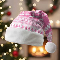 New Zealand Christmas Rugby Personalised Christmas Santa Hat Meri Kirihimete All Black Maori Pink Version LT14 Without Fur Pink - Polynesian Pride