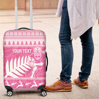 New Zealand Christmas Rugby Personalised Luggage Cover Meri Kirihimete All Black Maori Pink Version LT14 Pink - Polynesian Pride