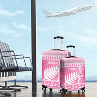 New Zealand Christmas Rugby Personalised Luggage Cover Meri Kirihimete All Black Maori Pink Version LT14 - Polynesian Pride