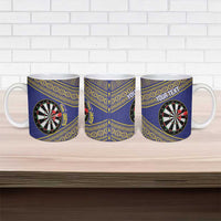Personalised Niue Darts Ceramic Mug Dart Board Hiapo Pattern LT14 - Polynesian Pride