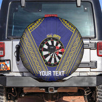 Personalised Niue Darts Spare Tire Cover Dart Board Hiapo Pattern - Polynesian Pride