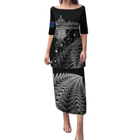 Custom New Zealand Silver Fern Rugby Puletasi All Black Go Champions 2023 With Trophy Proud LT14 Long Dress Black - Polynesian Pride