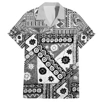 Black Bula Fiji Family Matching Off The Shoulder Long Sleeve Dress and Hawaiian Shirt Unique Masi Tapa Pattern