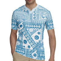 Blue Bula Fiji Rugby Jersey Unique Masi Tapa Pattern