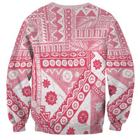 Pink Bula Fiji Sweatshirt Unique Masi Tapa Pattern