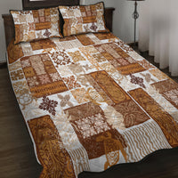 Hawaiian Quilt Quilt Bed Set Tiki Tropical Retro Brown Version LT14 - Polynesian Pride