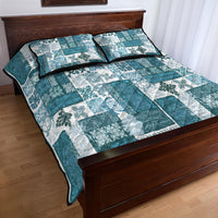 Hawaiian Quilt Quilt Bed Set Tiki Tropical Retro Dark Cyan Version LT14 - Polynesian Pride