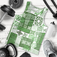 Hawaiian Quilt Men Tank Top Tiki Tropical Retro Green Version LT14 - Polynesian Pride