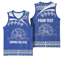 Personalised Tonga Tupou College Toloa Basketball Jersey 160 Years Anniversary Tongan Ngatu Pattern