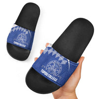 Tonga Tupou College Toloa Slide Sandals 160 Years Anniversary Tongan Ngatu Pattern