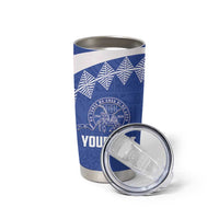 Personalised Tonga Tupou College Toloa Tumbler Cup 160 Years Anniversary Tongan Ngatu Pattern