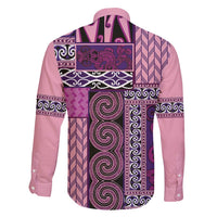 Pink Aotearoa Kowhaiwhai Pattern Family Matching Mermaid Dress and Hawaiian Shirt NZ Maori Quilt Style LT14 - Polynesian Pride