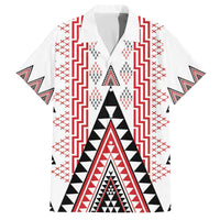 Aotearoa Taniko Family Matching Off The Shoulder Long Sleeve Dress and Hawaiian Shirt Niho Taniwha Purapura Whetu Mix Poutama LT14 Dad's Shirt - Short Sleeve White - Polynesian Pride