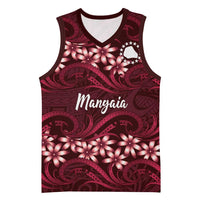 Personalised Cook Islands Mangaia Basketball Jersey Tiare Maori Polynesian Waves Tattoo