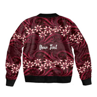 Personalised Cook Islands Mangaia Bomber Jacket Tiare Maori Polynesian Waves Tattoo