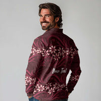 Personalised Cook Islands Mangaia Long Sleeve Polo Shirt Tiare Maori Polynesian Waves Tattoo