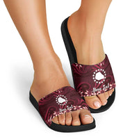 Personalised Cook Islands Mangaia Slide Sandals Tiare Maori Polynesian Waves Tattoo
