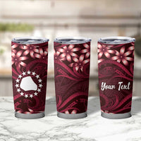 Personalised Cook Islands Mangaia Tumbler Cup Tiare Maori Polynesian Waves Tattoo