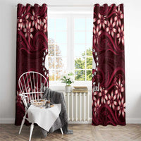Personalised Cook Islands Mangaia Window Curtain Tiare Maori Polynesian Waves Tattoo