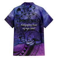 Philippines Father's Day Family Matching Tank Maxi Dress and Hawaiian Shirt Polynesian Tattoo Galaxy Vibes LT14 - Polynesian Pride