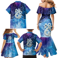 New Zealand Matariki Family Matching Mermaid Dress and Hawaiian Shirt Aotearoa Maori New Year Manaia Galaxy Vibes LT14 - Polynesian Pride