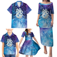 New Zealand Matariki Family Matching Puletasi and Hawaiian Shirt Aotearoa Maori New Year Manaia Galaxy Vibes LT14 - Polynesian Pride