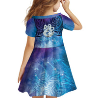 New Zealand Matariki Family Matching Short Sleeve Bodycon Dress and Hawaiian Shirt Aotearoa Maori New Year Manaia Galaxy Vibes LT14 - Polynesian Pride