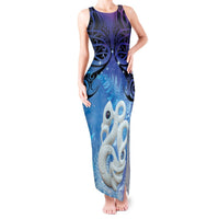 New Zealand Matariki Tank Maxi Dress Aotearoa Maori New Year Manaia Galaxy Vibes LT14 Women Blue - Polynesian Pride