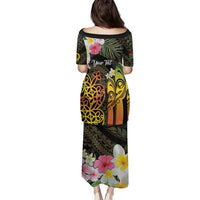 Personalised Vanuatu Independence Day Family Matching Puletasi and Hawaiian Shirt Carving Drum Sand Drawing Turtle