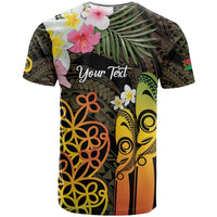 Personalised Vanuatu Independence Day T Shirt Carving Drum Sand Drawing Turtle