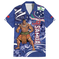 Samoa Independence Day Family Matching Long Sleeve Bodycon Dress and Hawaiian Shirt 1962 Proud Samoan Warrior LT14 Dad's Shirt - Short Sleeve Blue - Polynesian Pride