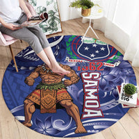 Samoa Independence Day Round Carpet 1962 Proud Samoan Warrior