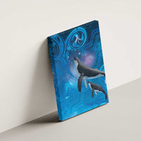Paikea New Zealand Matariki Canvas Wall Art Humpback Whale Taniko Motifs Ocean Vibes