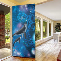 Paikea New Zealand Matariki Door Cover Humpback Whale Taniko Motifs Ocean Vibes