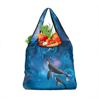 Paikea New Zealand Matariki Grocery Bag Humpback Whale Taniko Motifs Ocean Vibes
