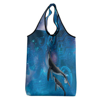Paikea New Zealand Matariki Grocery Bag Humpback Whale Taniko Motifs Ocean Vibes