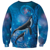 Paikea New Zealand Matariki Sweatshirt Humpback Whale Taniko Motifs Ocean Vibes