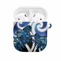 Piwakawaka New Zealand Matariki AirPods Case Maori New Year Silver Fern Blue Galaxy