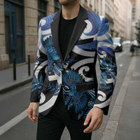 Piwakawaka New Zealand Matariki Blazer Maori New Year Silver Fern Blue Galaxy