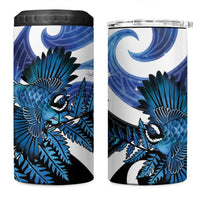 Piwakawaka New Zealand Matariki 4 in 1 Can Cooler Tumbler Maori New Year Silver Fern Blue Galaxy LT14 One Size: 16 oz Blue - Polynesian Pride