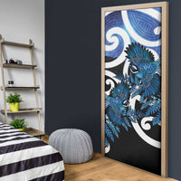 Piwakawaka New Zealand Matariki Door Cover Maori New Year Silver Fern Blue Galaxy LT14 - Polynesian Pride