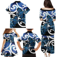 Piwakawaka New Zealand Matariki Family Matching Puletasi and Hawaiian Shirt Maori New Year Silver Fern Blue Galaxy LT14 - Polynesian Pride