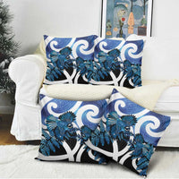 Piwakawaka New Zealand Matariki Pillow Cover Maori New Year Silver Fern Blue Galaxy