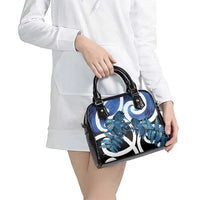 Piwakawaka New Zealand Matariki Shoulder Handbag Maori New Year Silver Fern Blue Galaxy